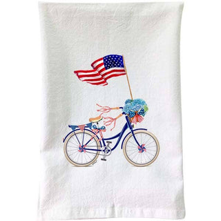 B McVan Designs - Patriotic Bike Flour Sack Towel