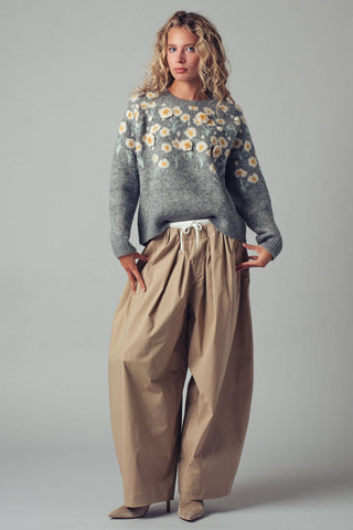 Urban Daizy - Daisy Embossed 3D Floral Knit Sweater