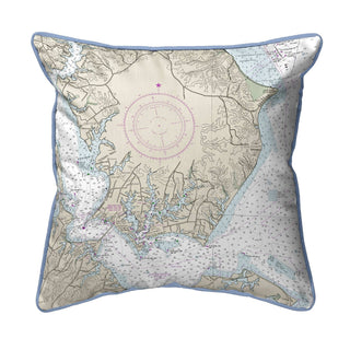 Betsy Drake Interiors - Solomons Island, Maryland Nautical Map Corded Pillow
