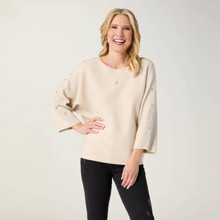 Coco + Carmen Heavenly-Luxe Rhinestone Dolman Sweater