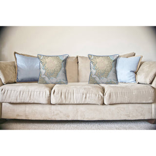 Betsy Drake Interiors - Solomons Island, Maryland Nautical Map Corded Pillow
