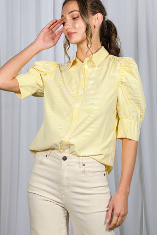 Striped Puff Sleeve Blouse