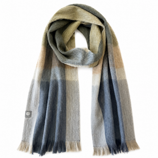 Shupaca Alpaca-Blend Plaid Scarf – Olive
