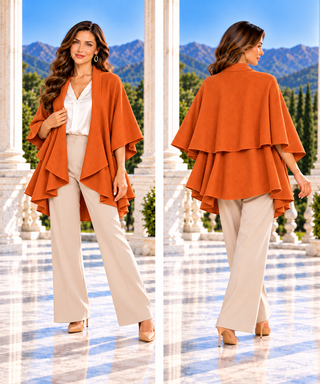 Designer House Open Front Waterfall Cardigan Cape