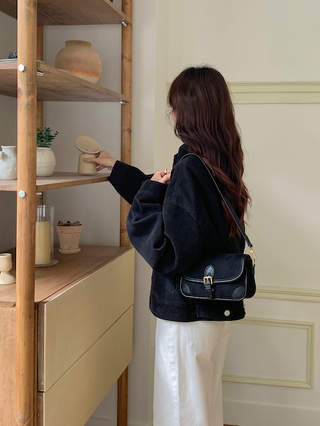 Suede-Like Microfiber Leather Shoulder/Crossbody Bag