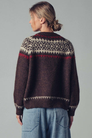 Urban Daizy - Fair Isle Nordic Toggle Knit Cardigan