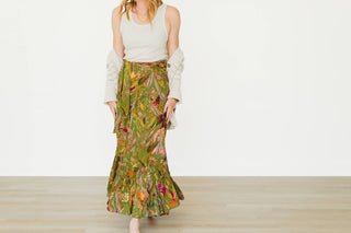 Default Title Winton and Waits - Featherington 3-Way Wrap Skirt- Green