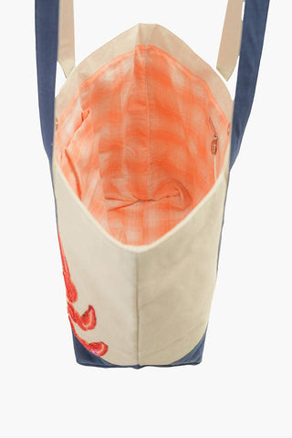 America & Beyond - Seaside Crab Hand-Beaded Nautical Boat Tote