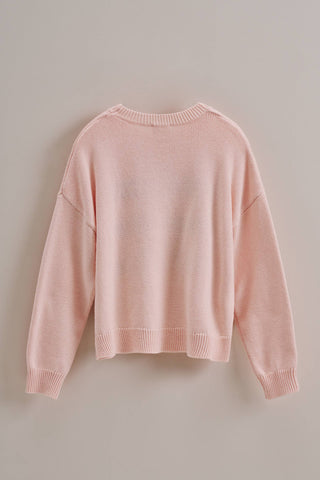 Urban Daizy - Graphic Oversized Drop-Shoulder Knit Sweater