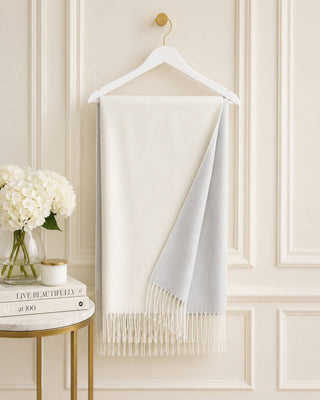 Designer House Reversible Two-Tone Fringe Shawl