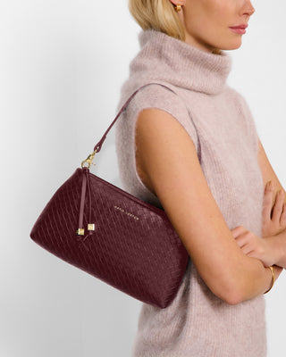 Katie Loxton Nova Woven Small Shoulder Bag Cherry
