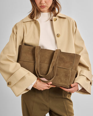 Katie Loxton Taya Hand Woven Suedette Tote Bag Caramel