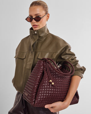 Katie Loxton Nova Hand Woven Large Shoulder Bag Cherry Mixed