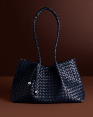 Katie Loxton Nova Hand Woven Small Shoulder Tote Navy