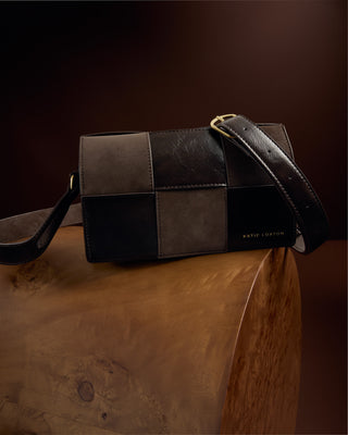 Katie Loxton Taya Crossbody Bag Bitter Chocolate Patent Crackle