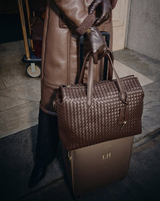 Katie Loxton Milan Hand Woven Cabin Bag Chocolate